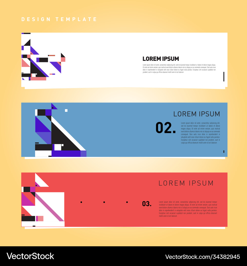 Set abstract banner web design template retro Vector Image