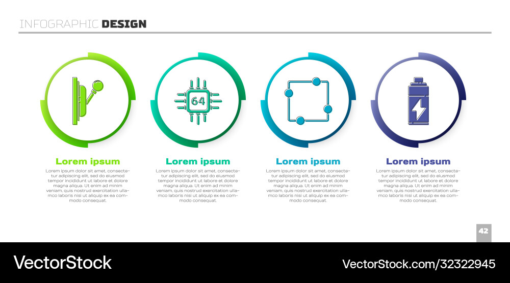 Set electrical panel processor with microcircuits vector image