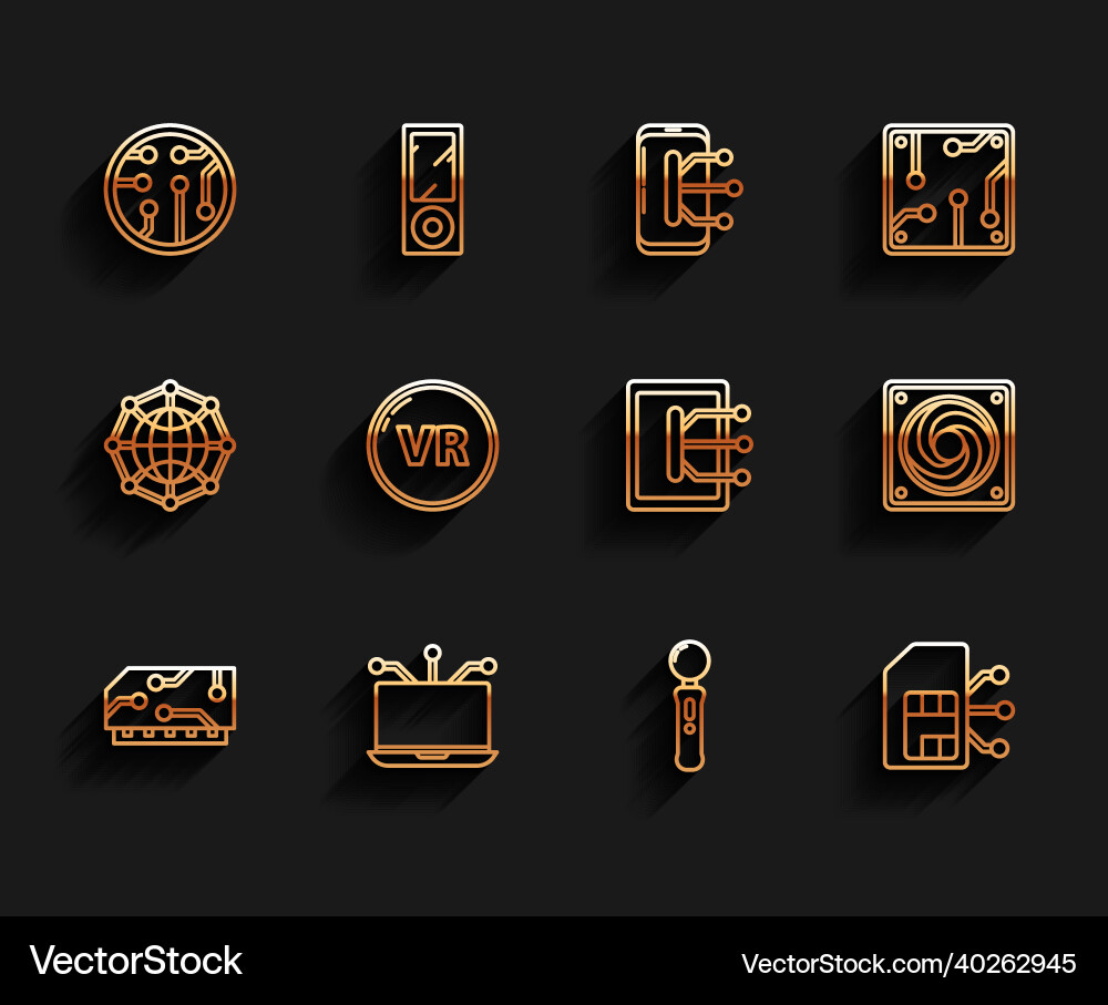 Set line ram random access memory laptop Set line ram random access memory laptop vector image