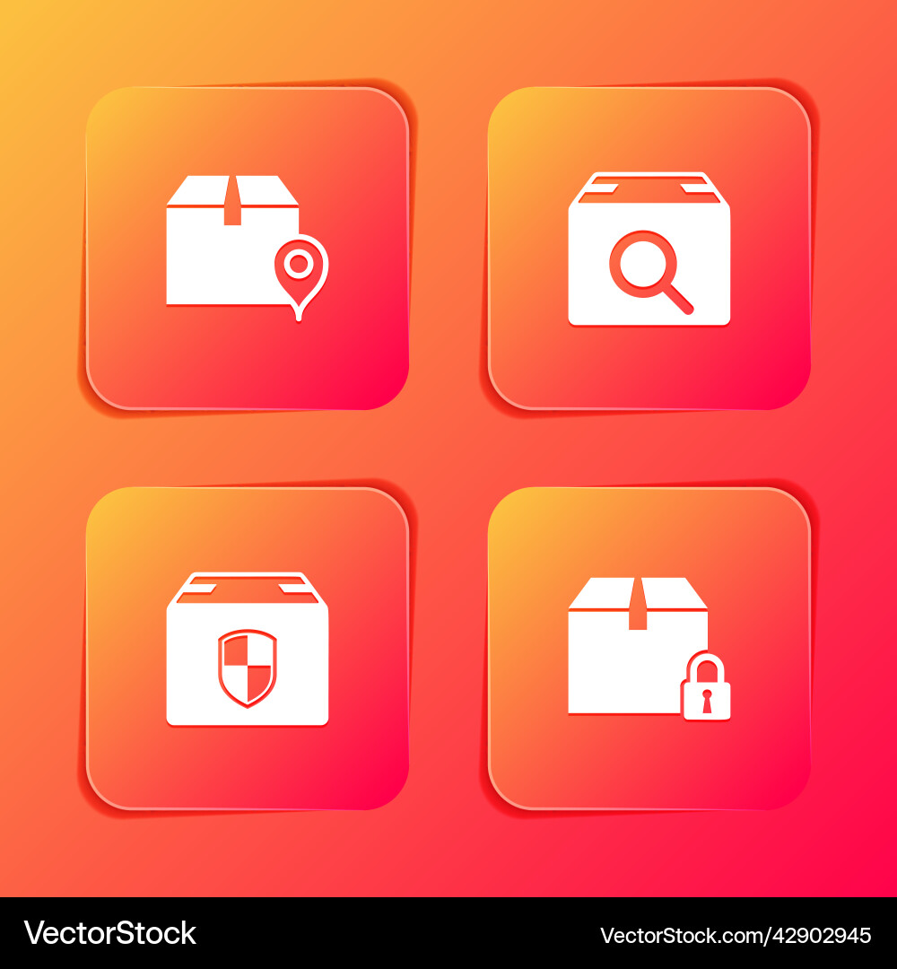 Set location with cardboard box search package Vector Image