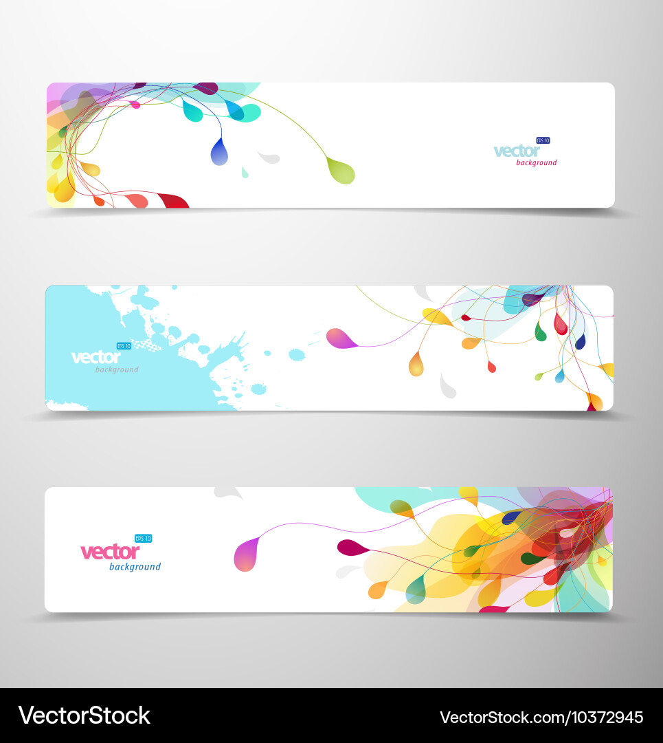 Set of abstract colorful web headers vector image