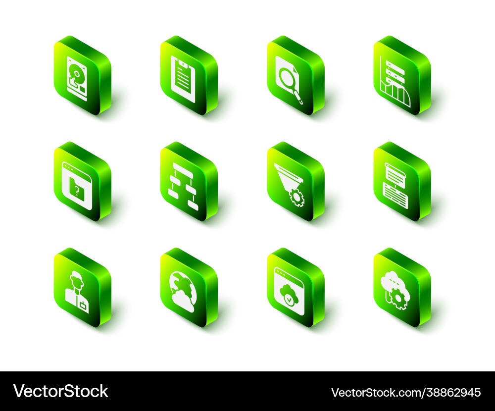 Set server data report search concept Set server data report search concept vector image