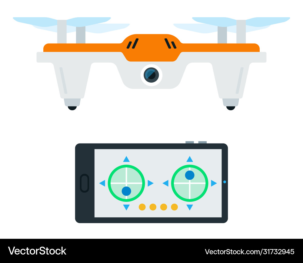 Smartphone with on-screen control application Smartphone with on-screen control application vector image