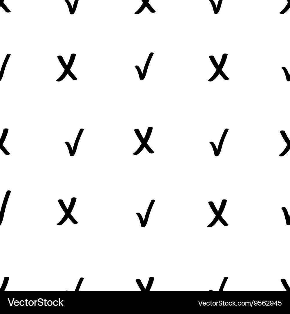 Tick and Cross Pattern vector image