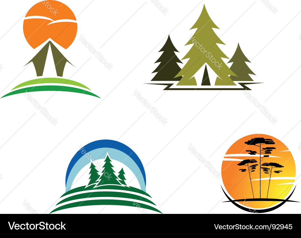 Tourismus und Urlaub Icons Vektorbild