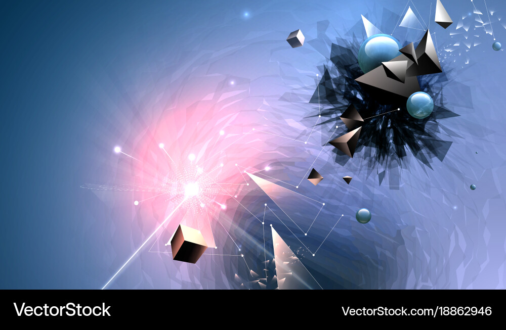 Abstract broken forms and explosion vector image