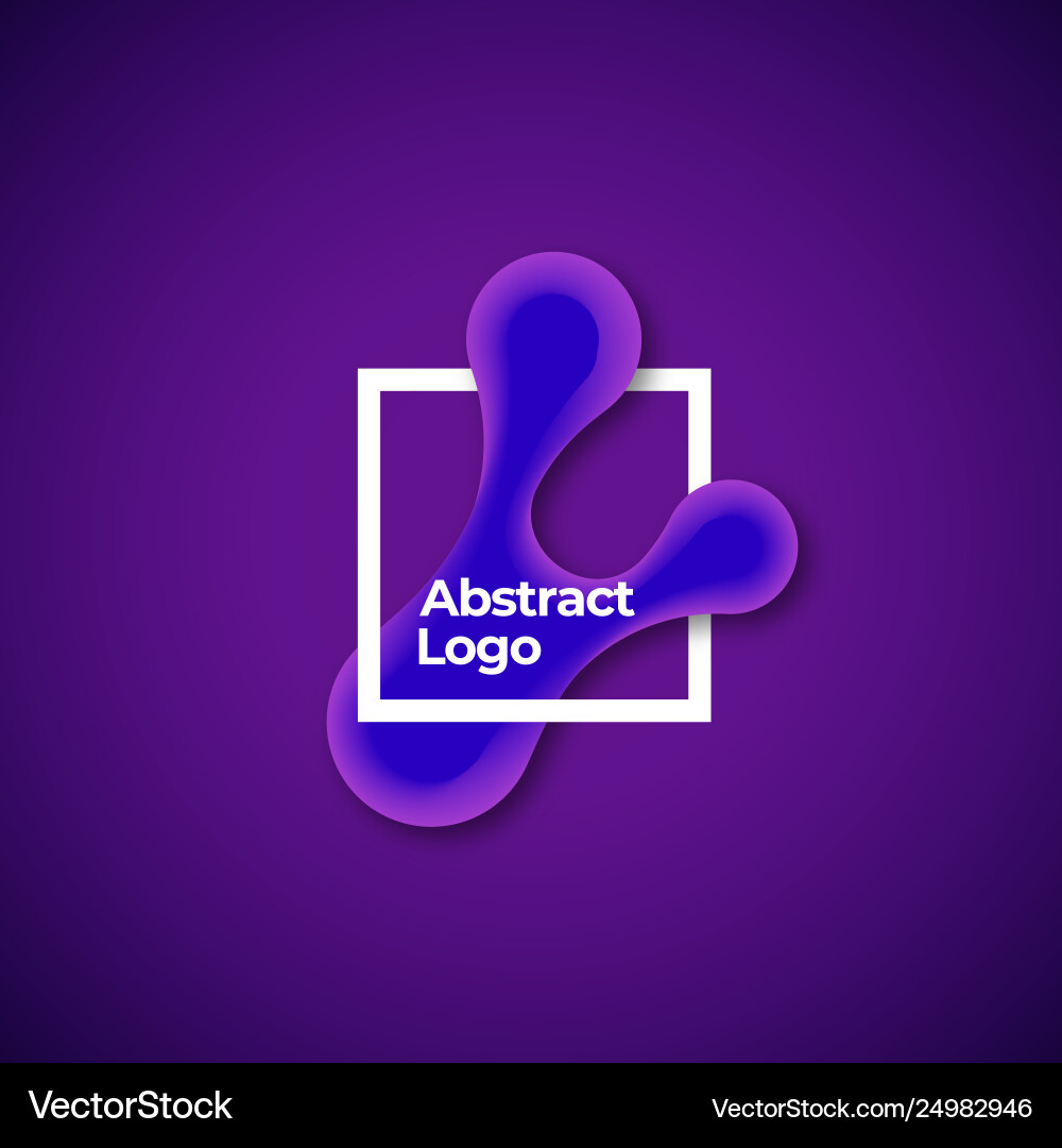 Abstract gradient shape in a square frame vector image