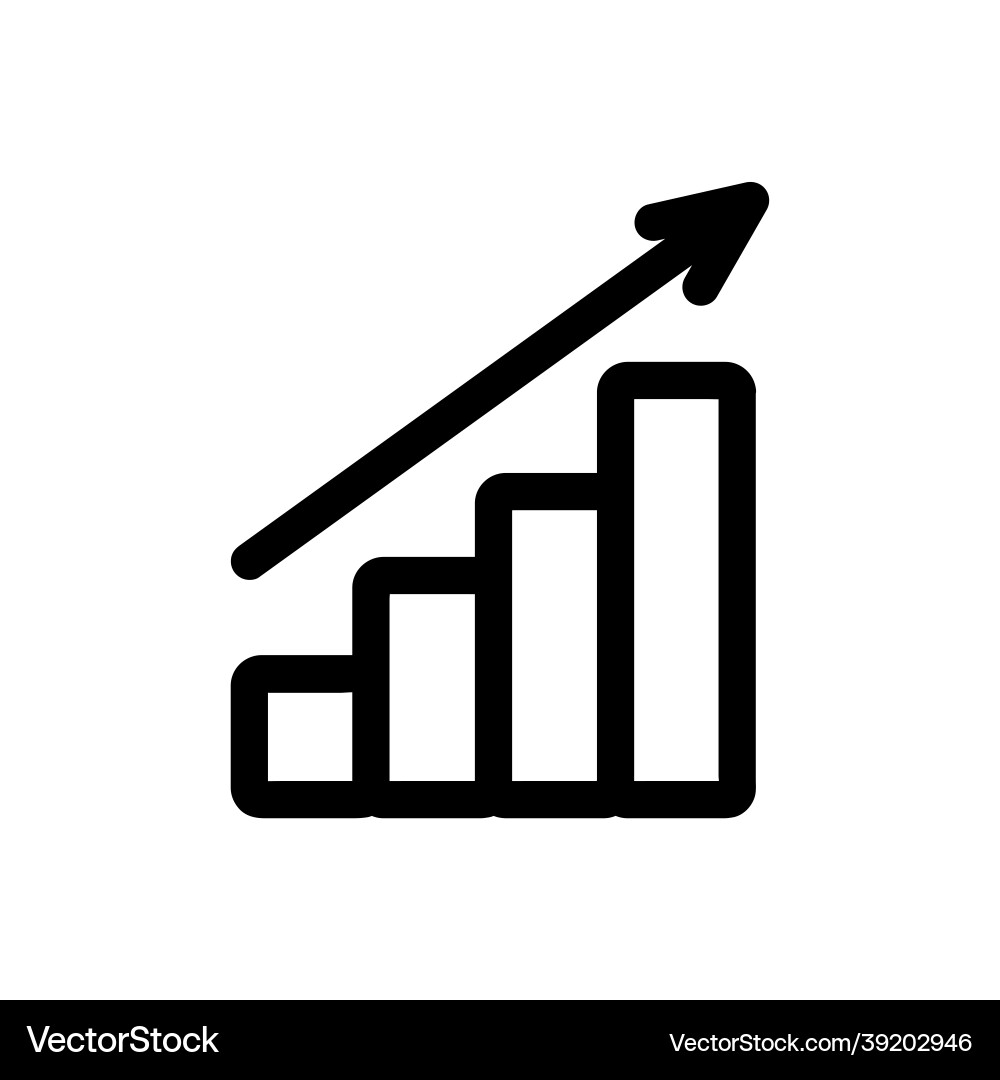 Bar chart line icon isolated simple vector image