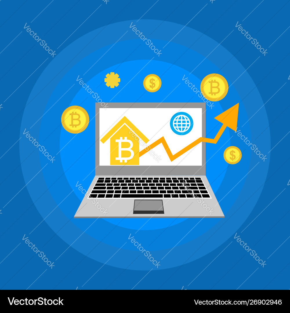 Blockchain scheme mining crypto currency server Blockchain scheme mining crypto currency server vector image