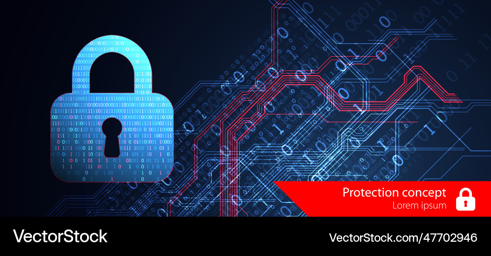 Data security cyber or information privacy Data security cyber or information privacy vector image