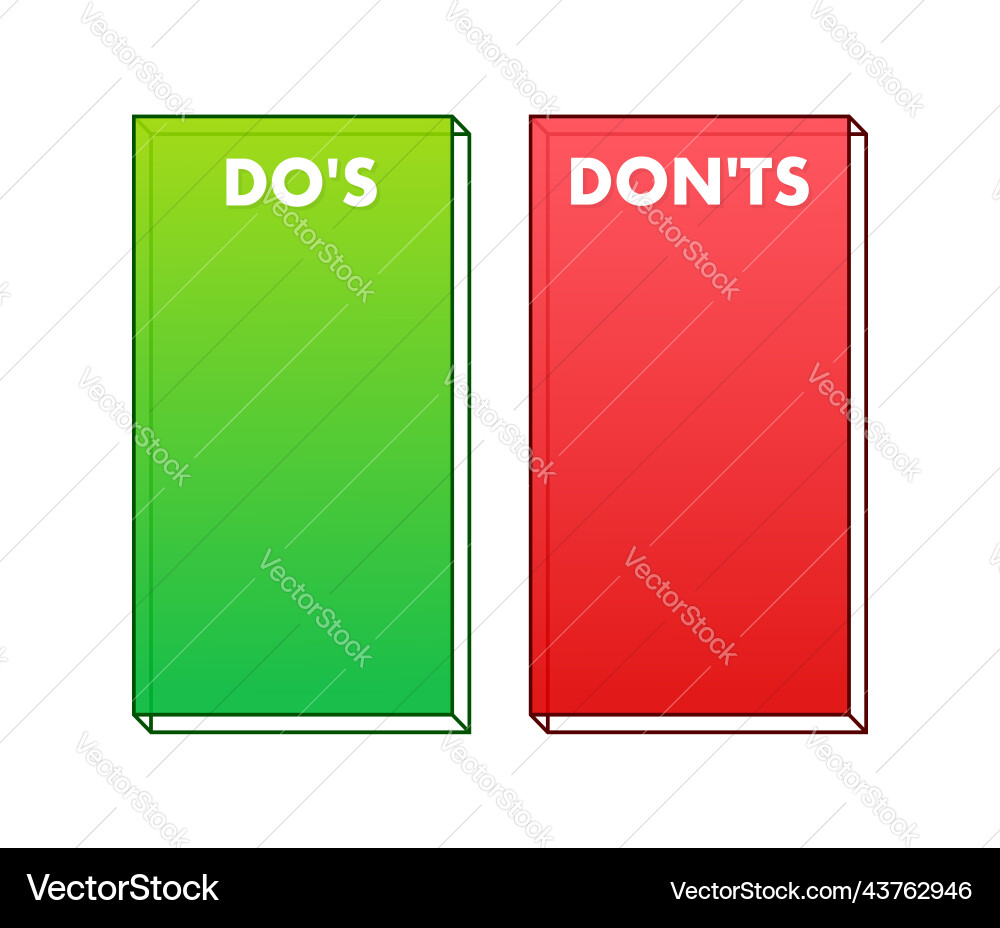 Do s and don ts button flat simple thumb up vector image