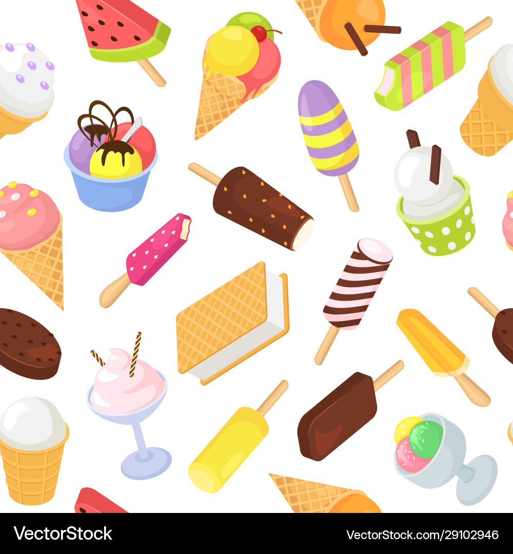 Eis Dessert Lebensmittel Süßigkeiten nahtlose Muster Eis Dessert Lebensmittel Süßigkeiten nahtlose Muster vektorbild