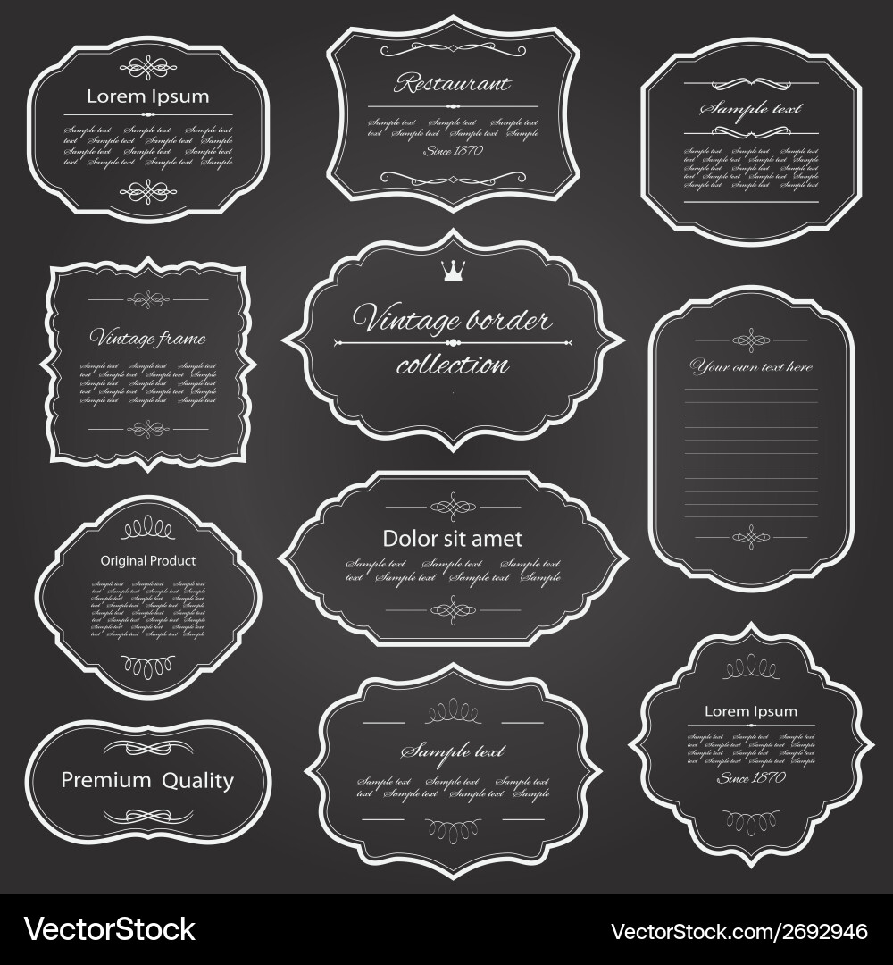 Elegant Vintage Frame Set Vector Image