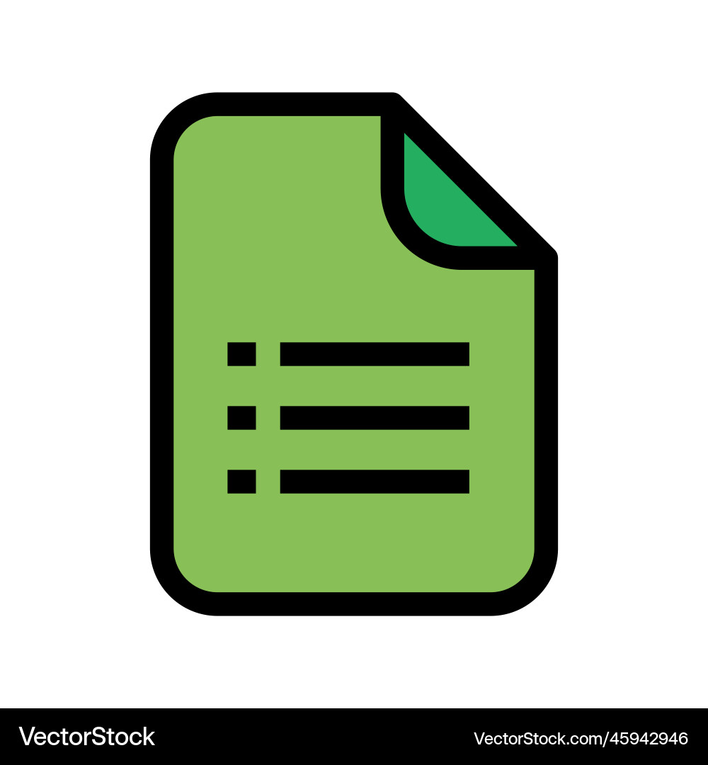 File list icon line isolated on white background File list icon line isolated on white background vector image
