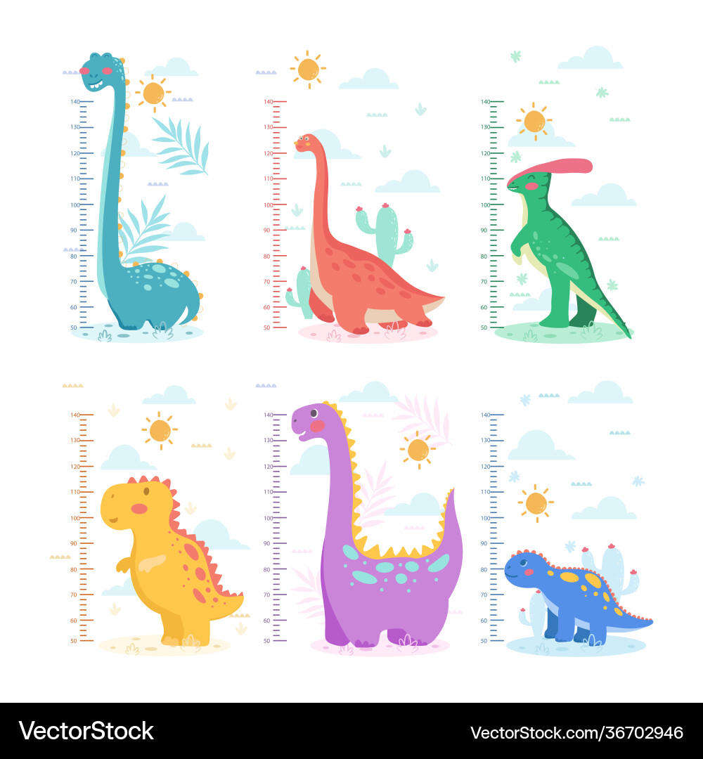 Flat design height meter set Vector Image