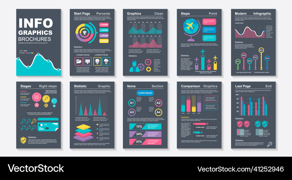 Infographic brochures data visualization Infographic brochures data visualization vector image