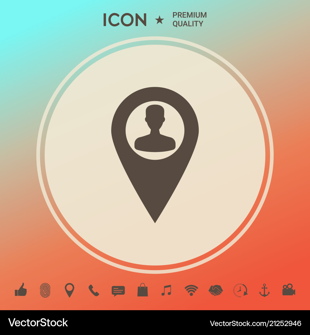 Map pointer with man silhouette Map pointer with man silhouette vector image