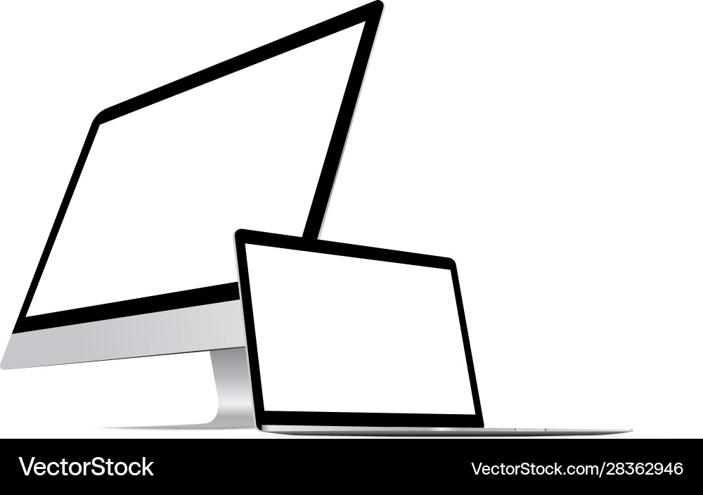 Multiple Computer Monitors and Laptops vector image