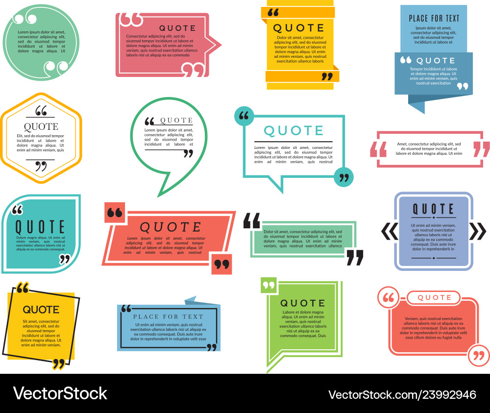 Quotes shapes text boxes remark sentences Quotes shapes text boxes remark sentences vector image