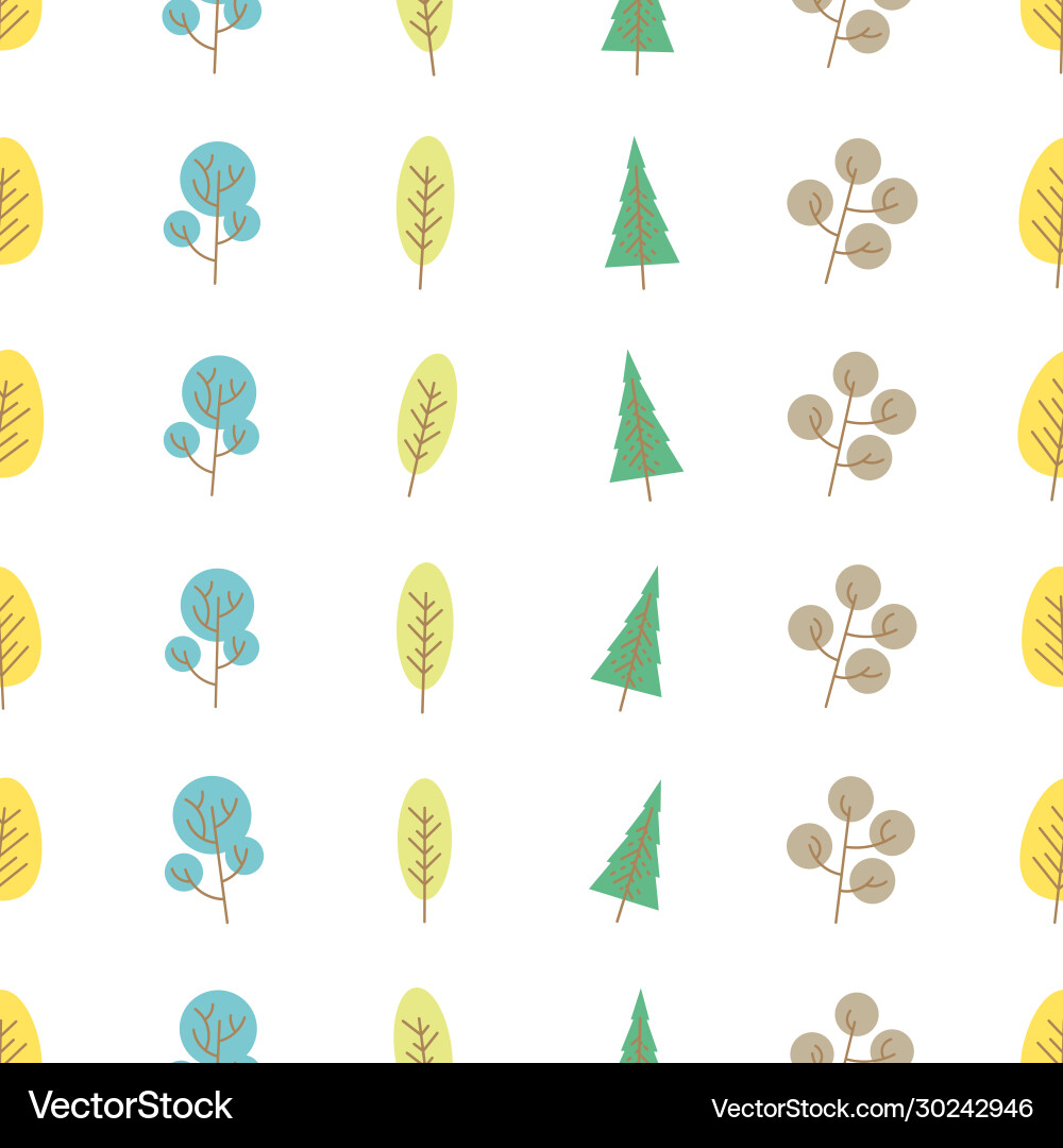 Seamless pattern with colored trees Vector Image