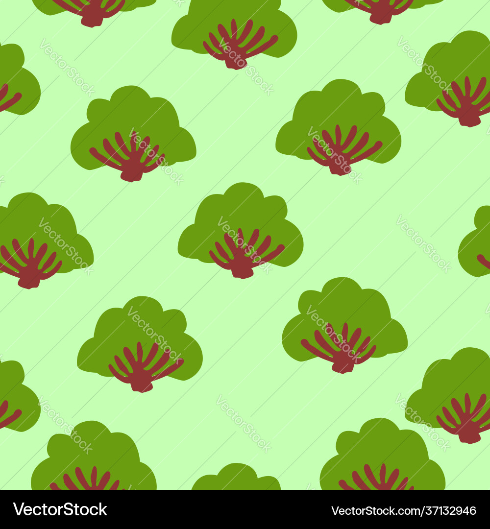 Seamless pattern with green deciduous trees Seamless pattern with green deciduous trees vector image