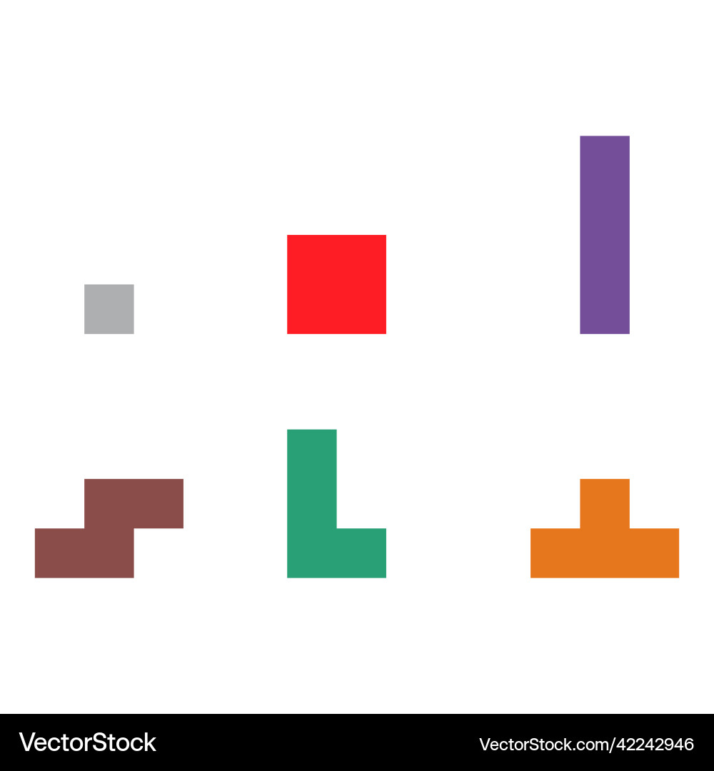 Set of color tetris block puzzle icon Vector Image