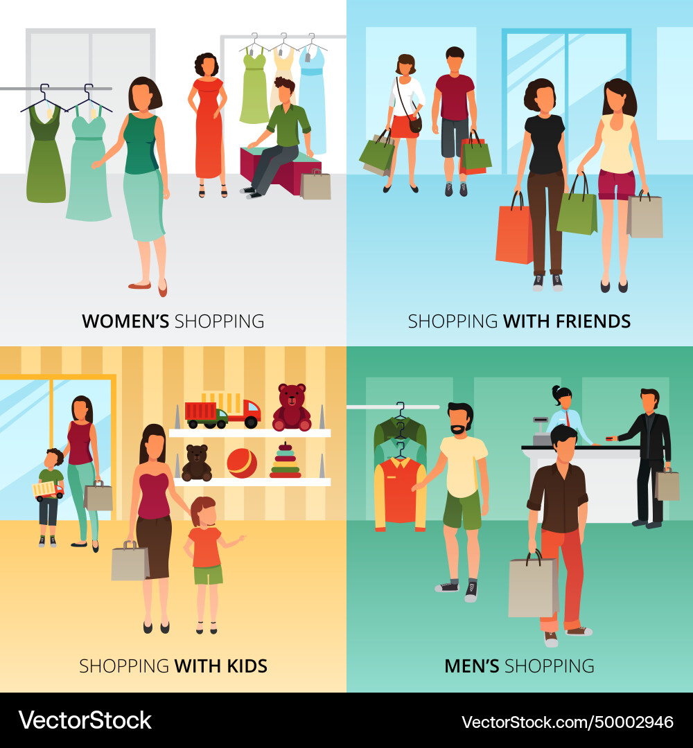 Shopping concept icons set Shopping concept icons set vector image