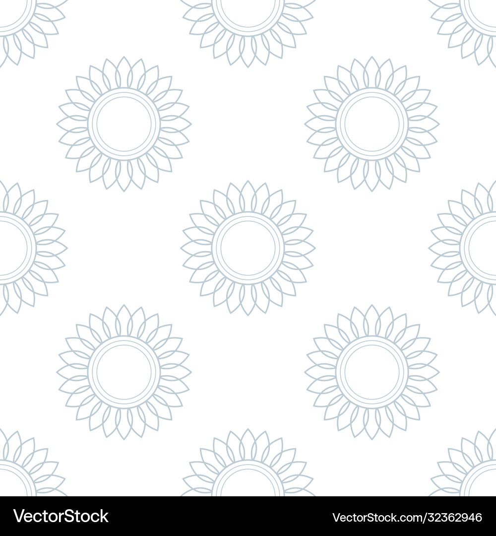 Sunflowers seamless pattern simple style Vector Image