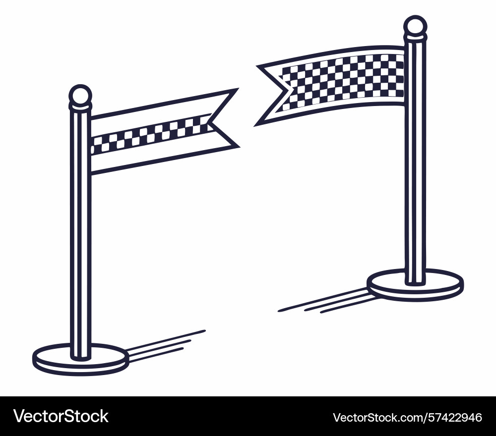 Two race track flags with checkered patterns vector image