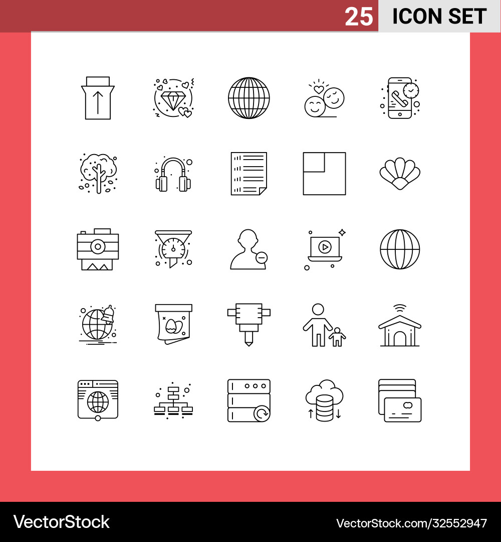 25 universal lines set for web and mobile Vector Image