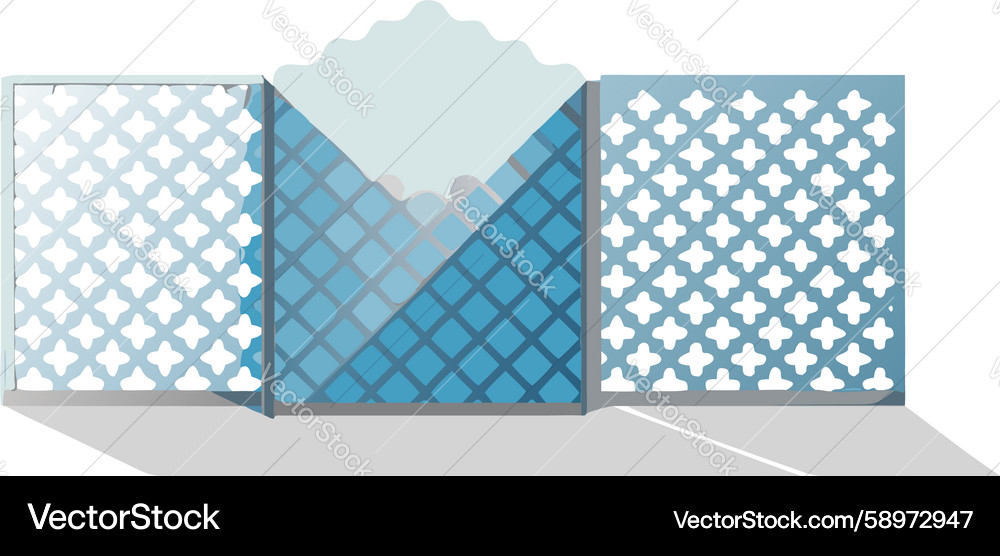 Abstract folded perforated panel display design Vector Image