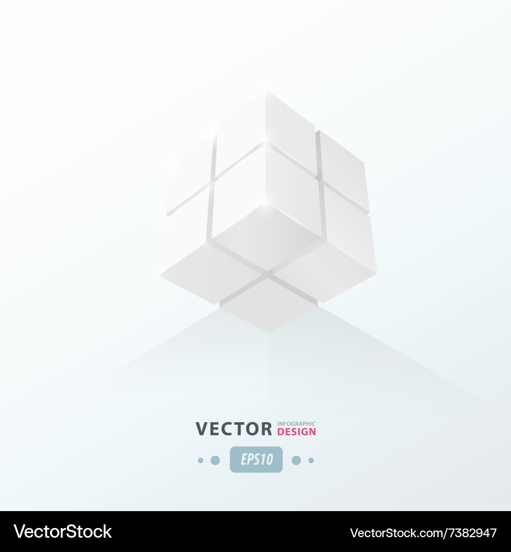 Cube worm view white color vector image