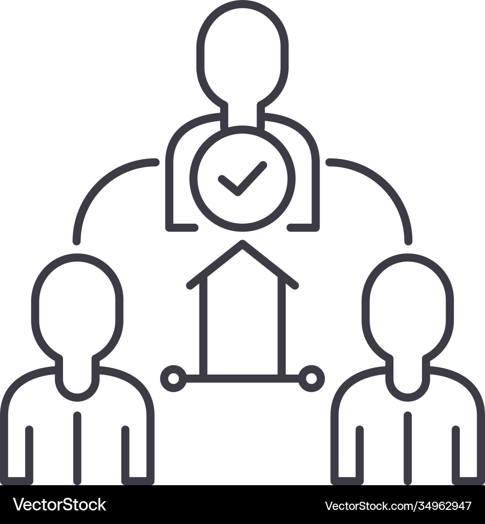 Delegating tasks icon linear isolated vector image