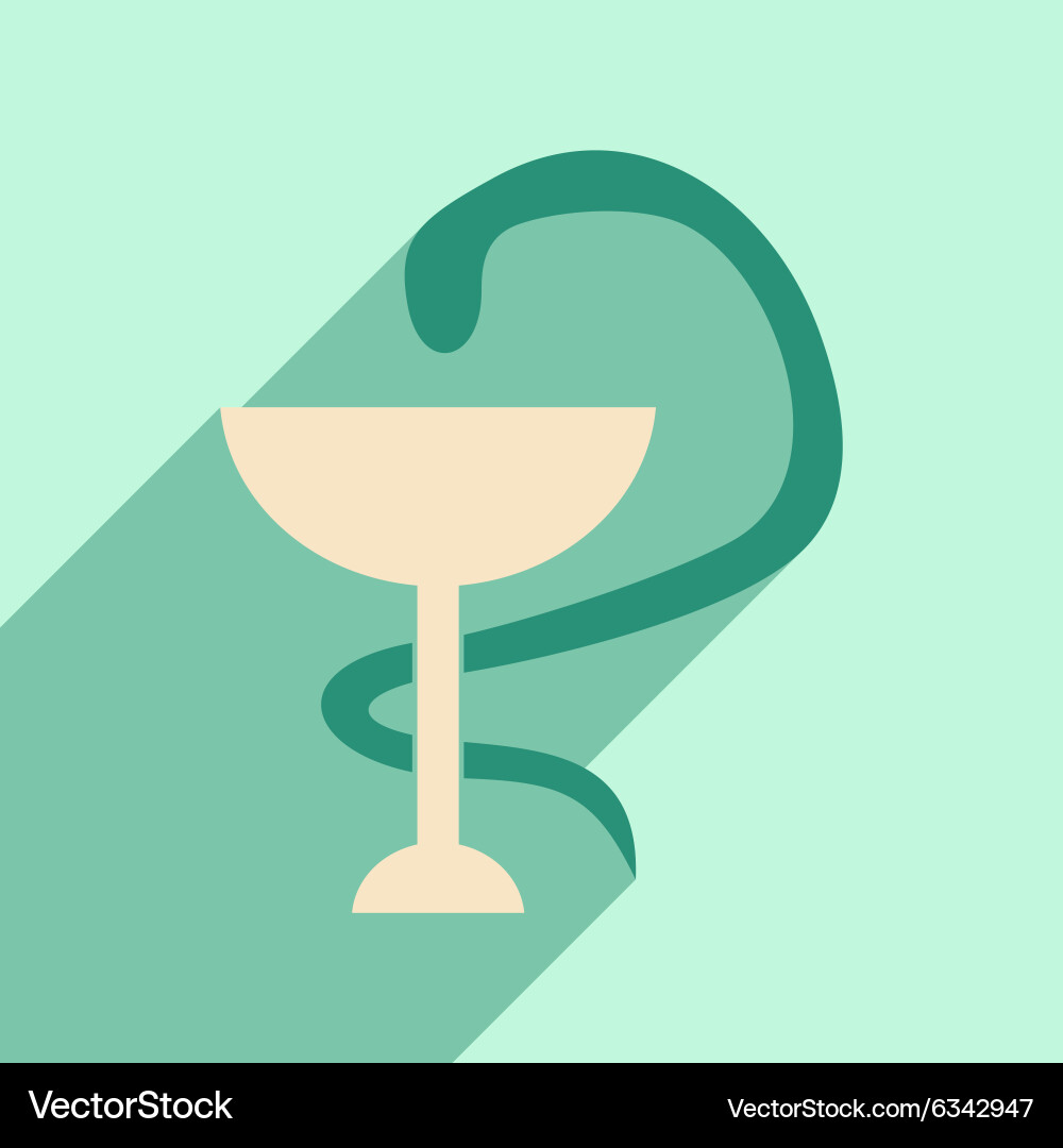 Flat with shadow icon and mobile application snake vector image