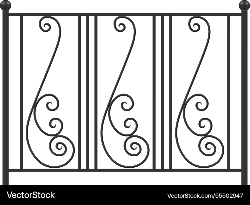 Forged railings with intricate design isolated Vector Image