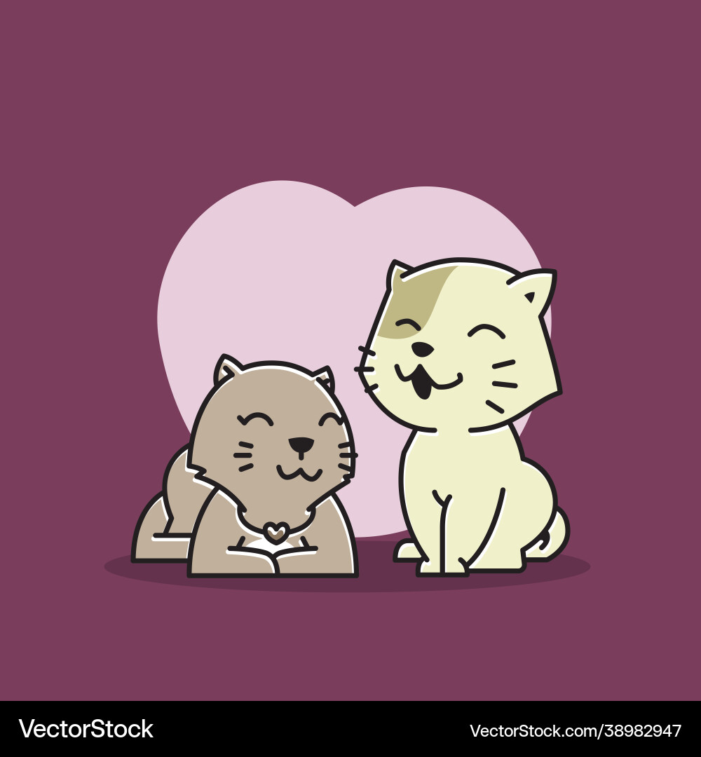 Glückliche Katze Paar lieben Freude Tier Liebhaber Cartoon Glückliche Katze Paar lieben Freude Tier Liebhaber Cartoon vektorbild