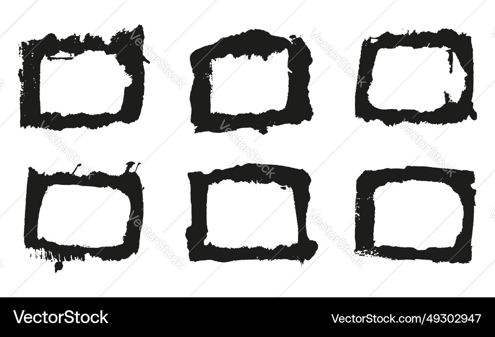 Grunge frame with black abstract border in square Grunge frame with black abstract border in square vector image
