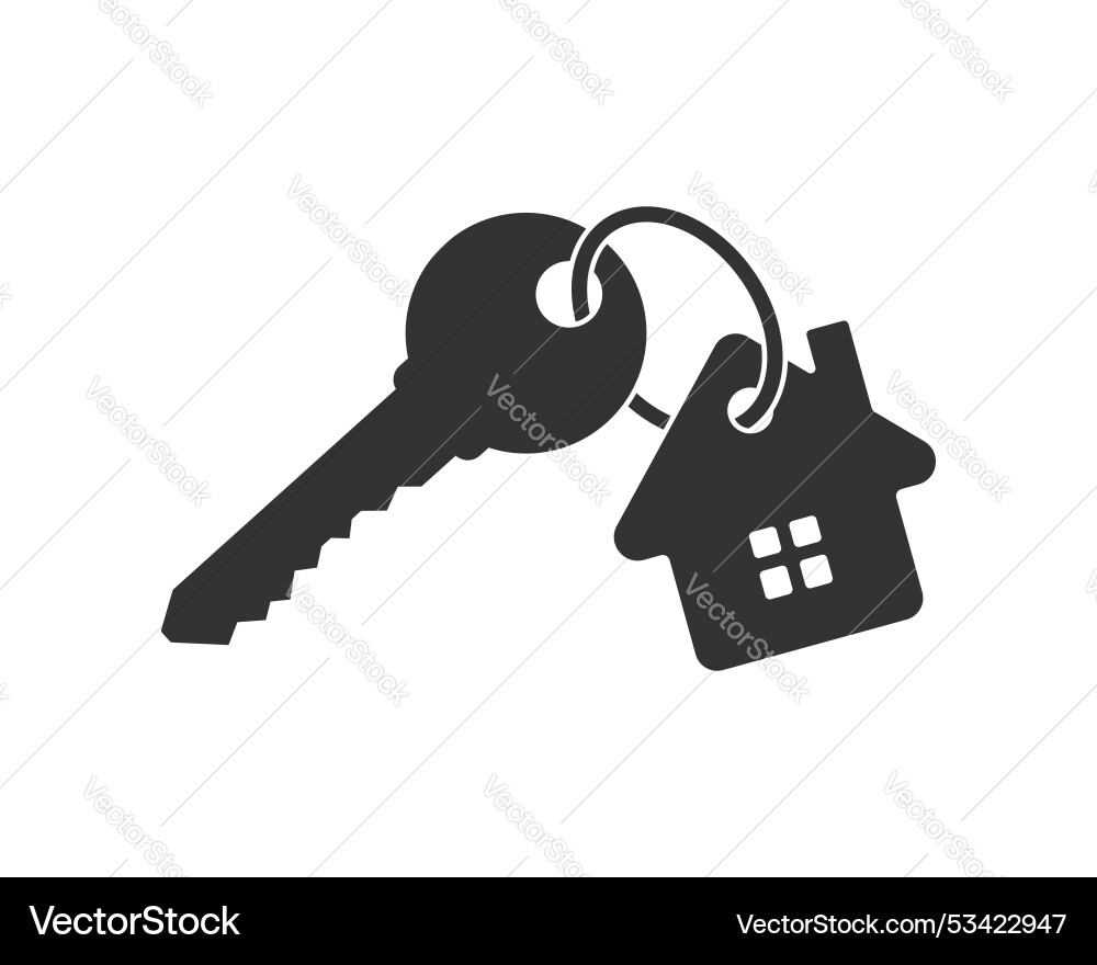 Keychain on key Royalty Free Vector Image - VectorStock