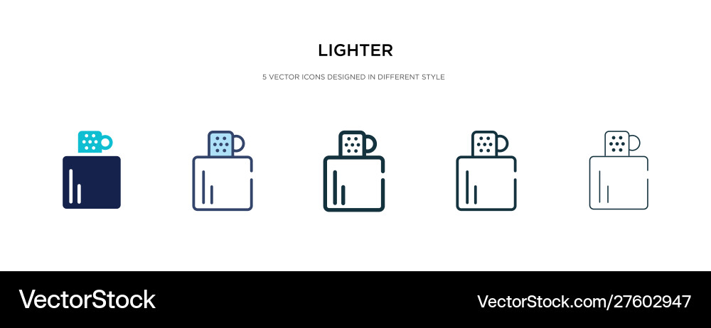 Lighter icon in different style two colored vector image