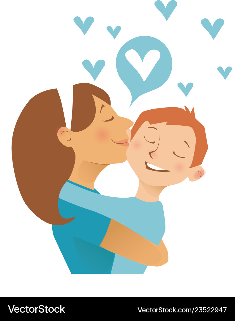 Mom hugs her child flat Mom hugs her child flat vector image