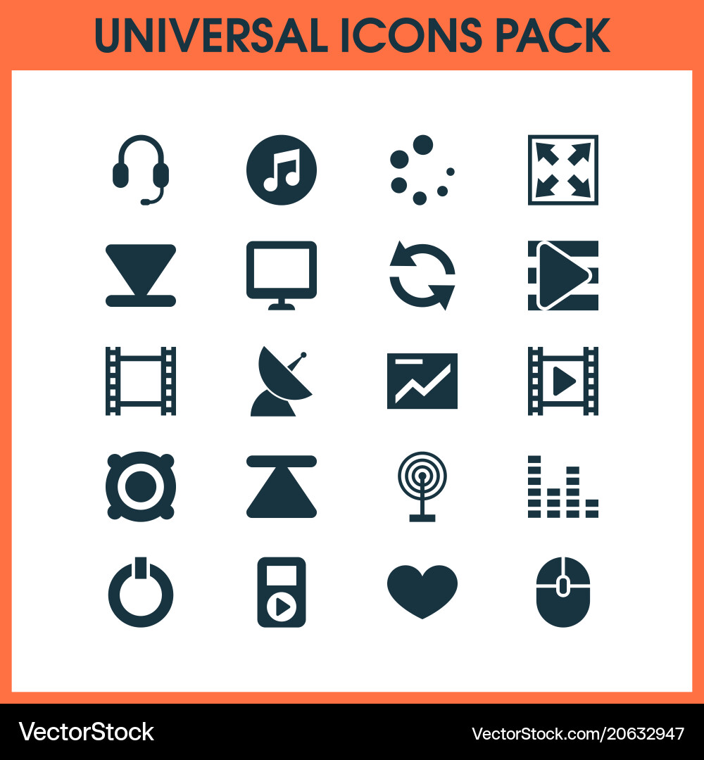 Multimedia icons set with presentation computer Vector Image