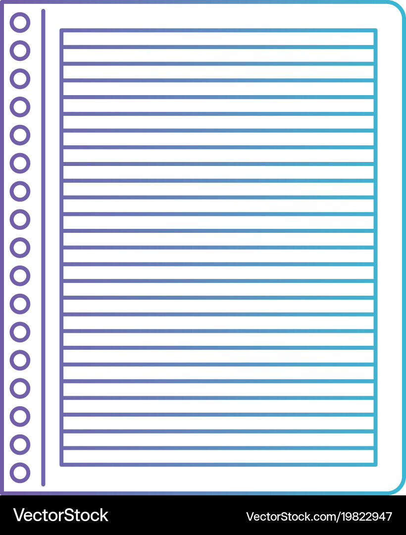 Notebook paper with horizontal lines in degraded vector image