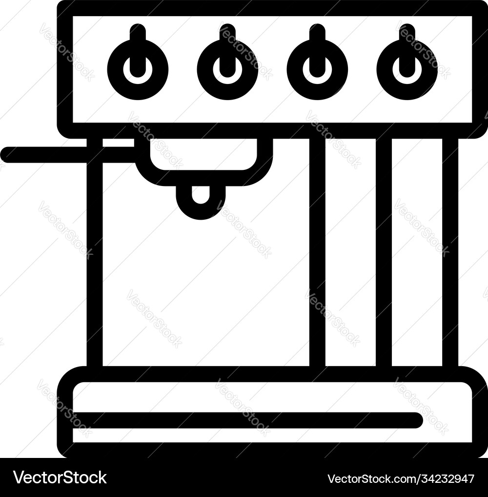 Professional coffee maker icon outline style Professional coffee maker icon outline style vector image
