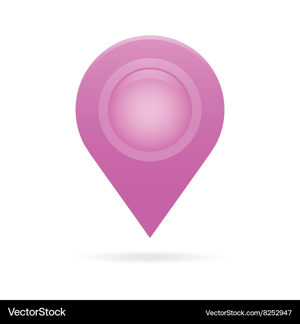 Purple map pointer icon marker gps location flag Vector Image