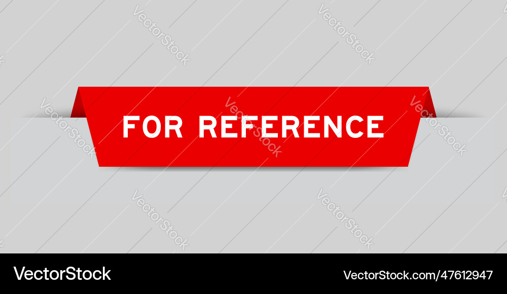 Red color inserted label with word for reference Vector Image