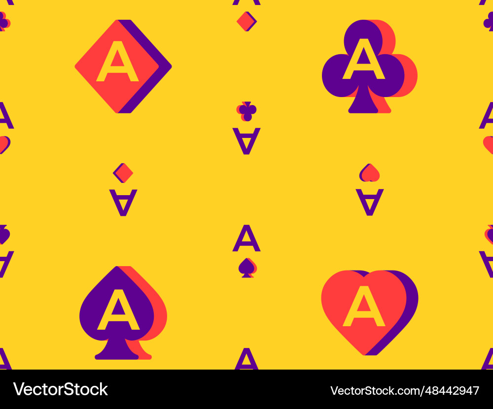 Seamless pattern with card suits ace diamonds Seamless pattern with card suits ace diamonds vector image