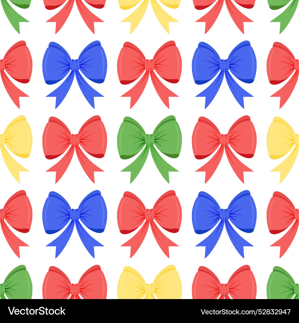 Seamless pattern with multicolored bows Vector Image