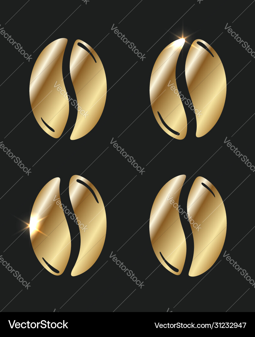 Set golden geröstete Kaffeebohnen Koffein Symbol Set golden geröstete Kaffeebohnen Koffein Symbol vektorbild