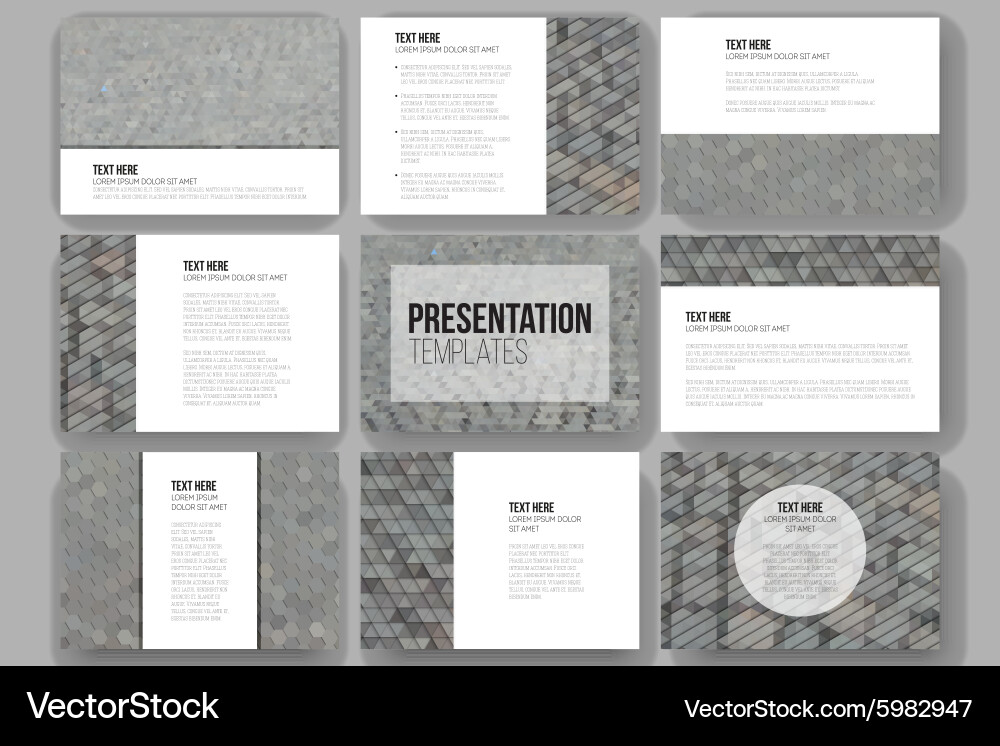 Set of 9 templates for presentation slides vector image