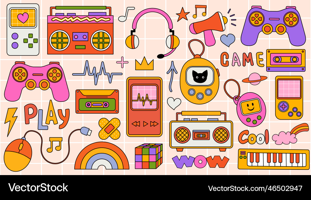 Set von trendigen Hipster retro coolen Elementen Set von trendigen Hipster retro coolen Elementen vektorbild